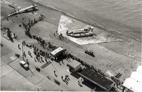 black and white photo of southsea beach