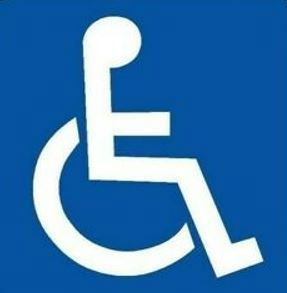 Blue and white disabled logo