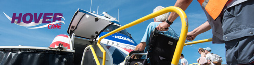 Wheelchair user boarding a hovercraft