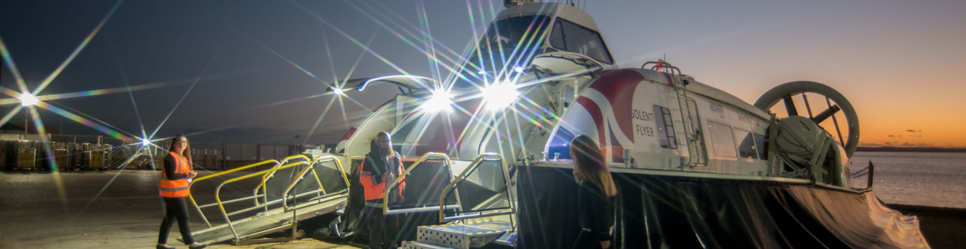 Hovercraft at night