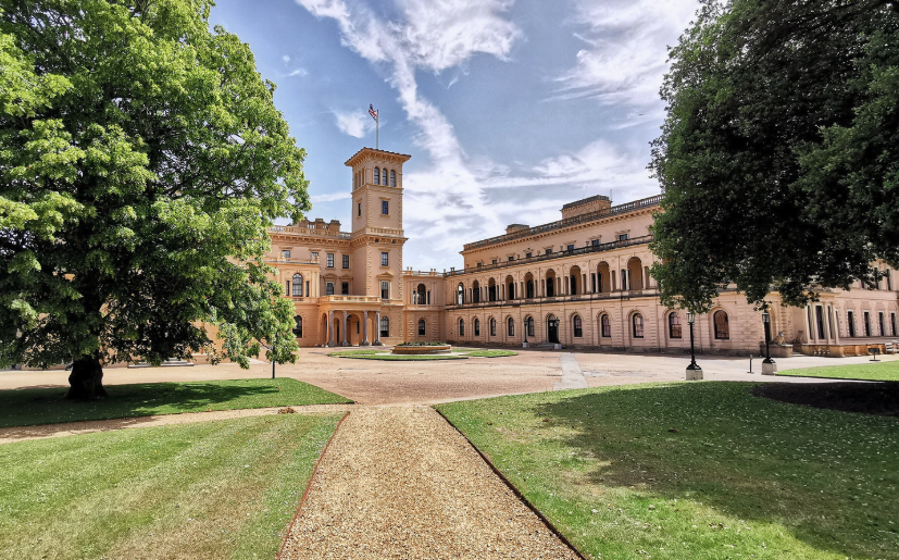 Front of Osborne House and the large front lawn